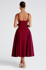 Square Neck Backless Fitted Birthday Dress