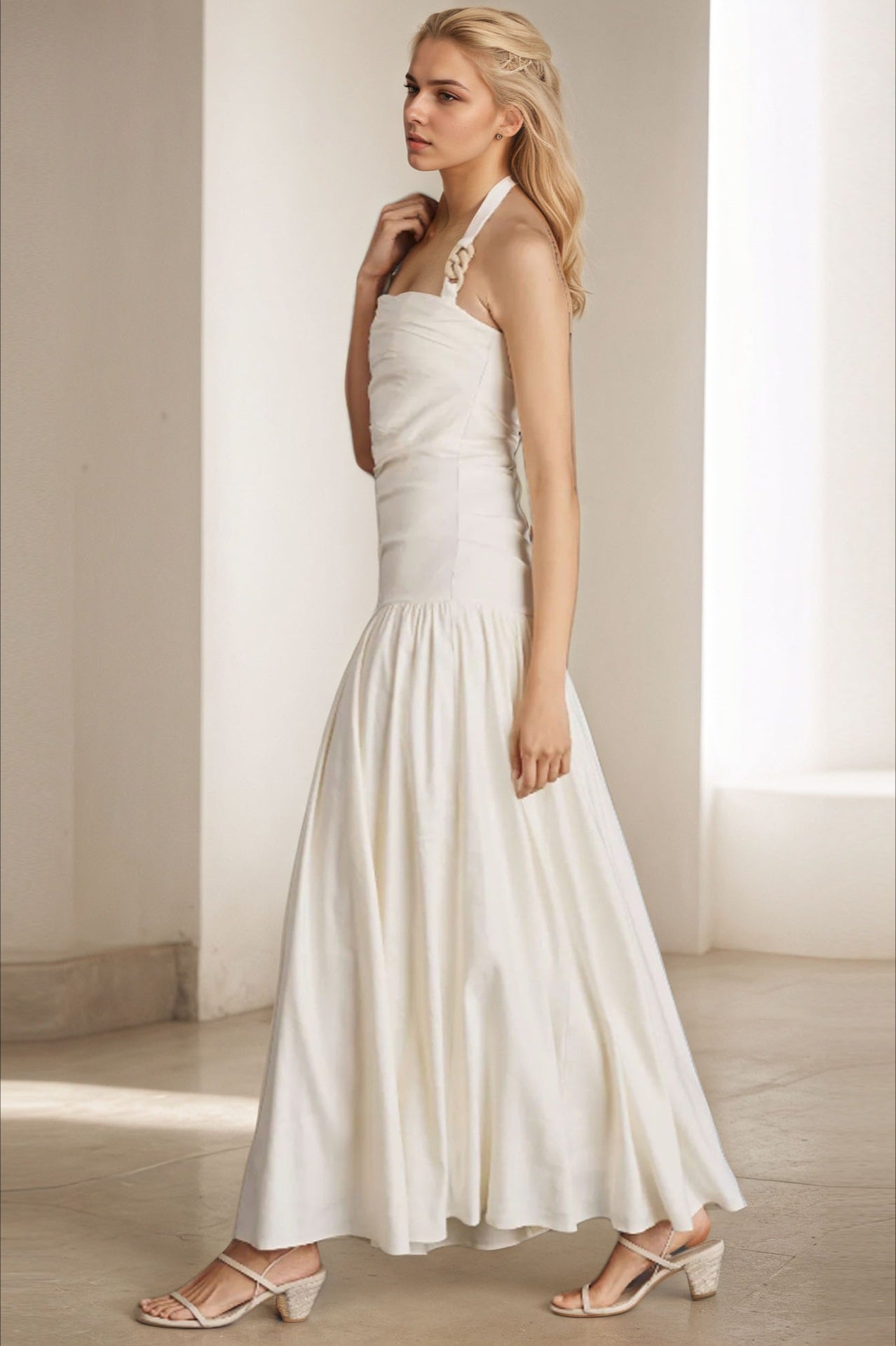 Halter Backless Maxi Work Dress Secondary image