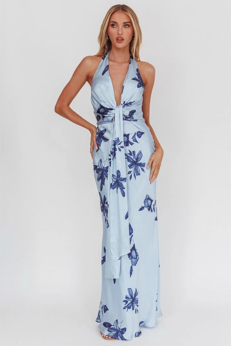 Sleeveless Bodycon Maxi Floral Dress Main image