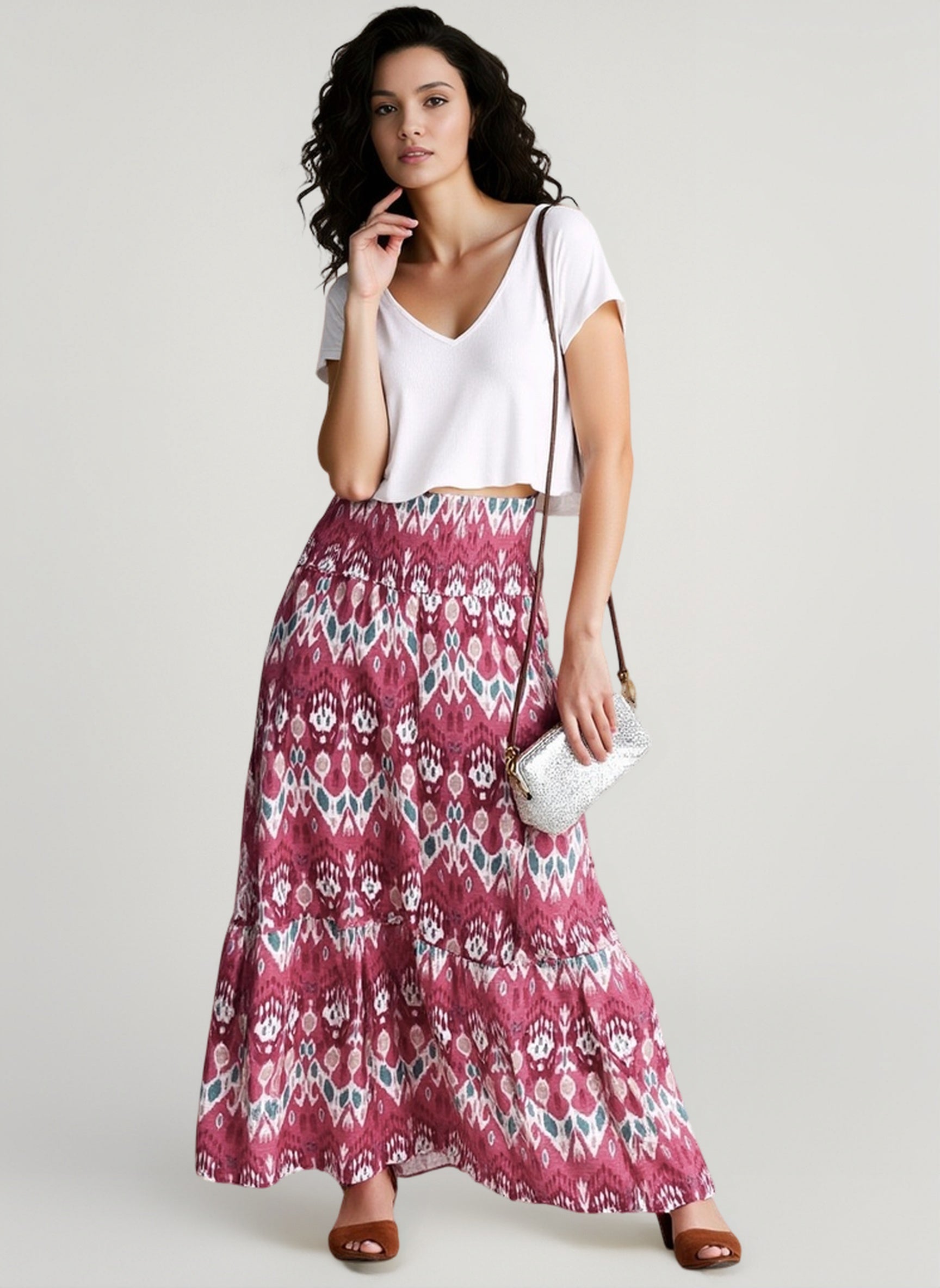 Boho Print Lightweight Vacation Skirt Secondary image