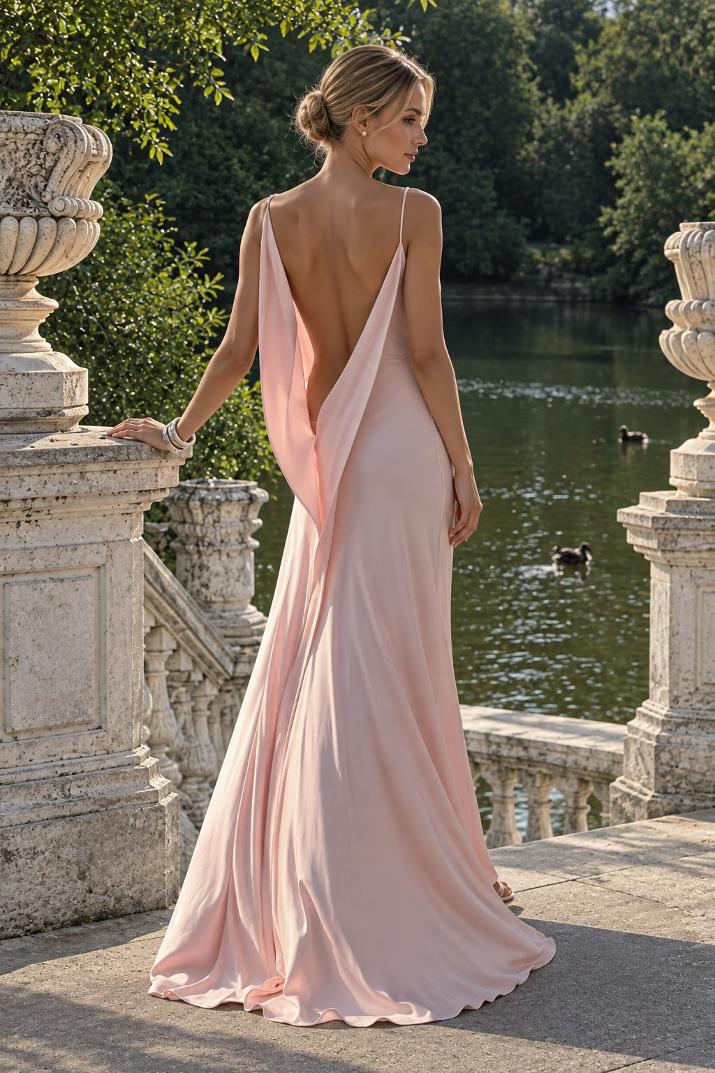 Satin Cami Flowy Split Mermaid Maxi Dress