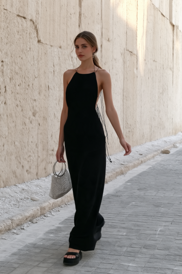 Sexy Backless Curve Fit Slip Dress