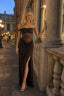 Solid Lace Panel Bodycon Formal Dress