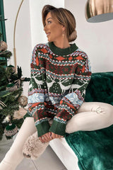 5-Color Block Christmas Striped Sweater