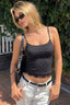 Polka Dot Lace Trim Cami Top