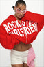 Letter Graphic Cropped Pullover Hoodie