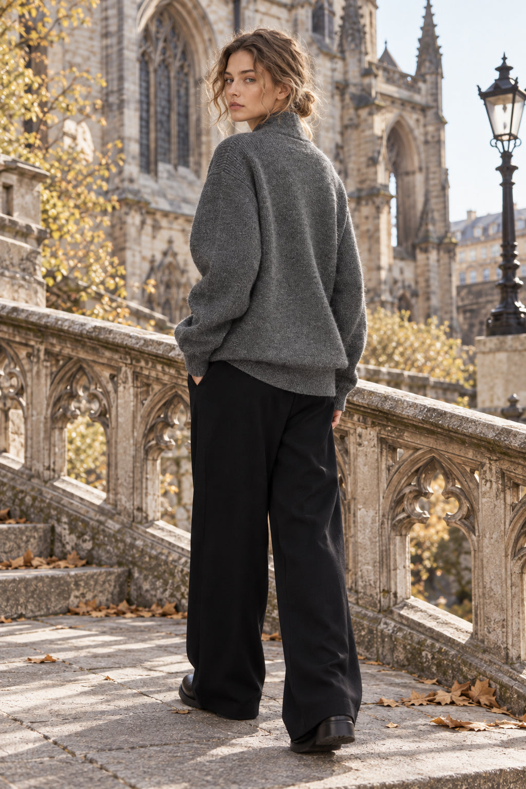 Chunky Knit Cross Button Sweater Secondary image
