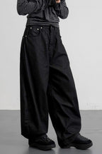 Leopard Cross Studded Wide Leg Jeans