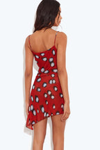 Abstract Spot Print Side Slit Mini Dress