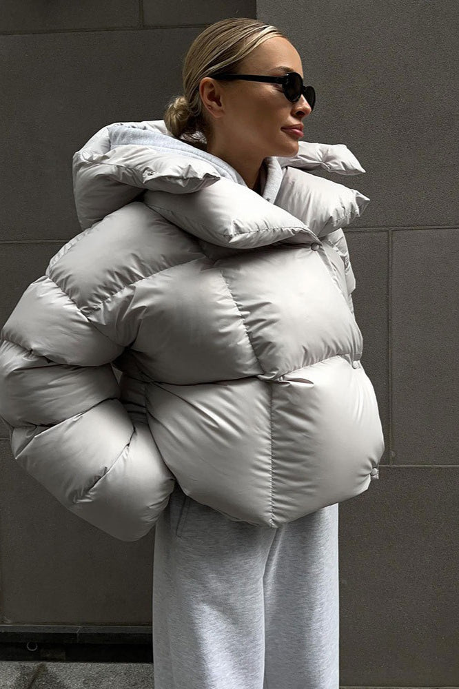 Hooded Cropped Puffer Coat Secondary image