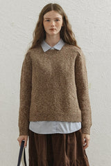 Vintage Brown Crewneck Knit Top