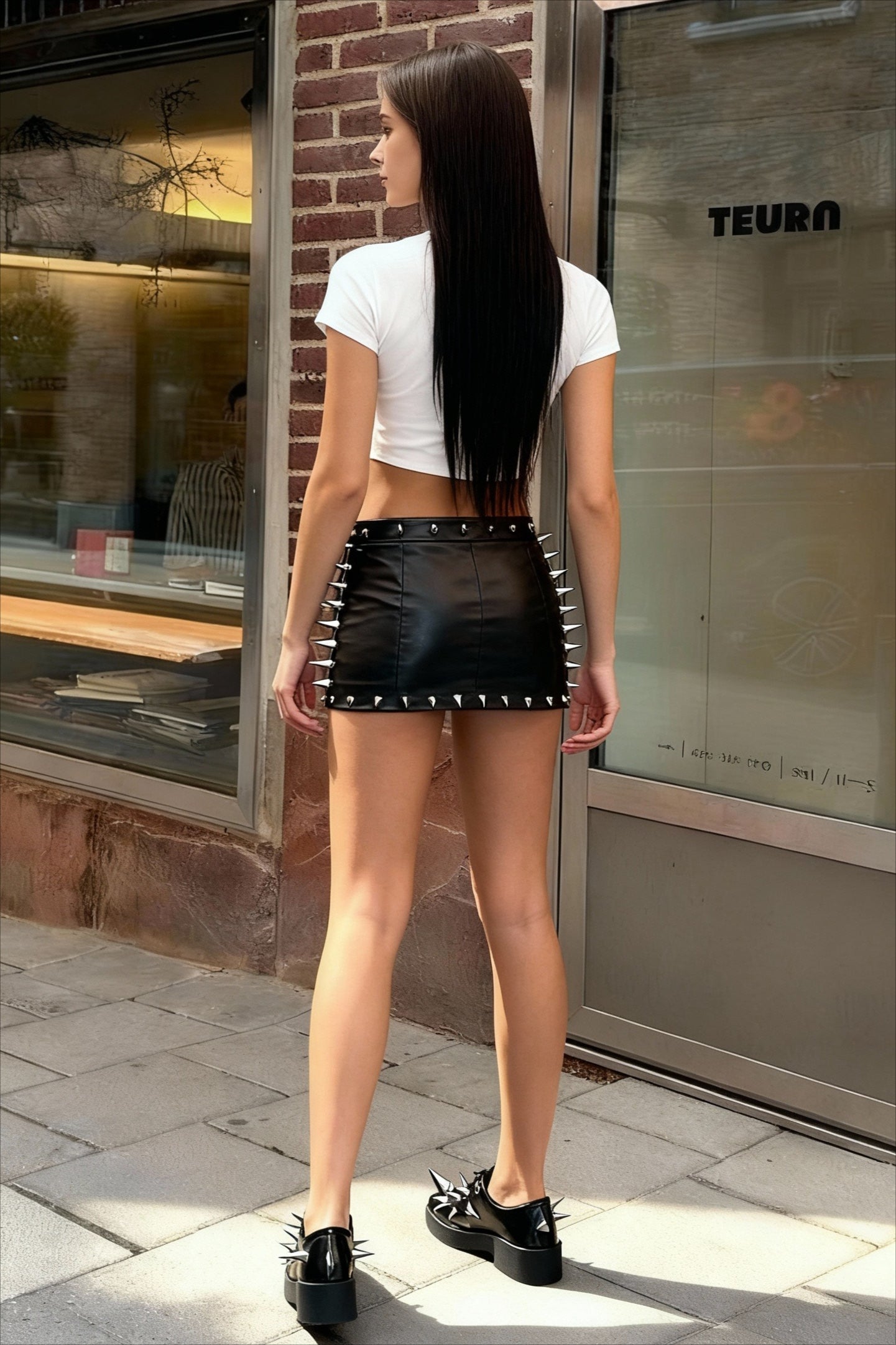 Thin Rivet Medieval Bodycon Skirt Secondary image
