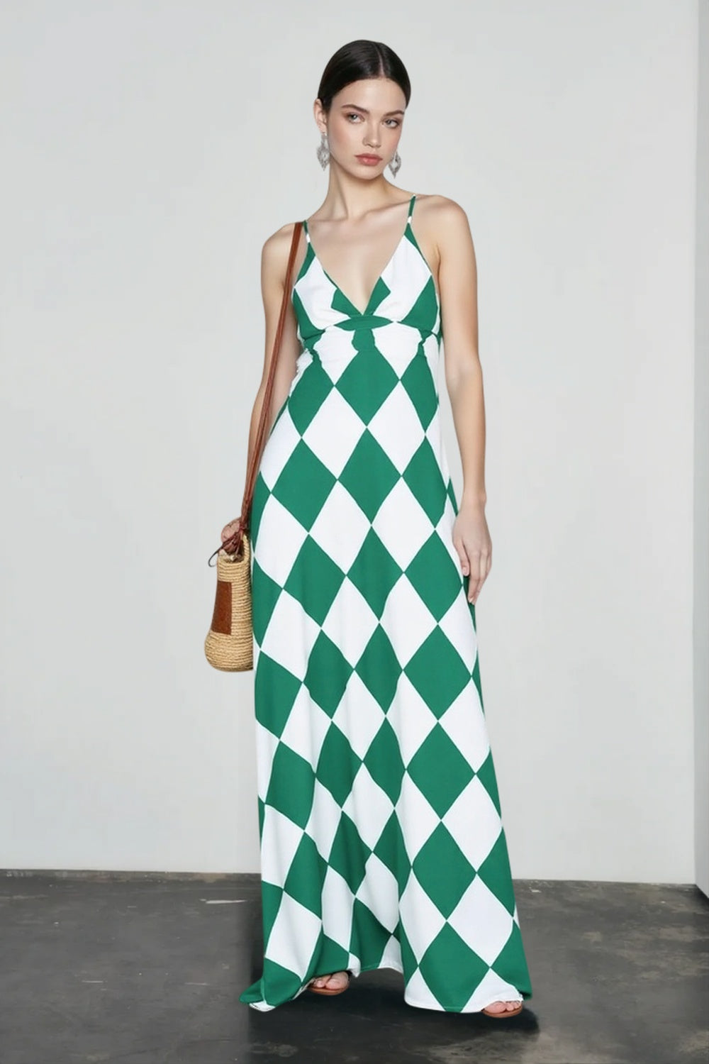 Bohemian Print V Neck Cami Slit Vacation Dress Secondary image