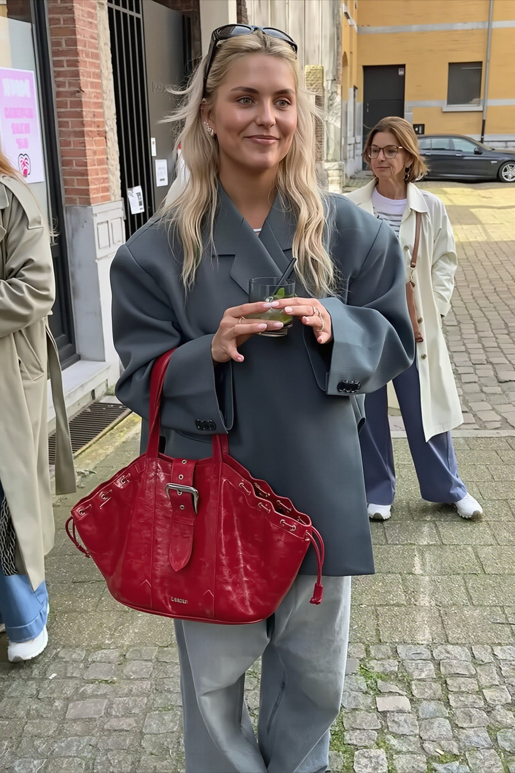Double Breasted Side Slit Relaxed Longline Coat
