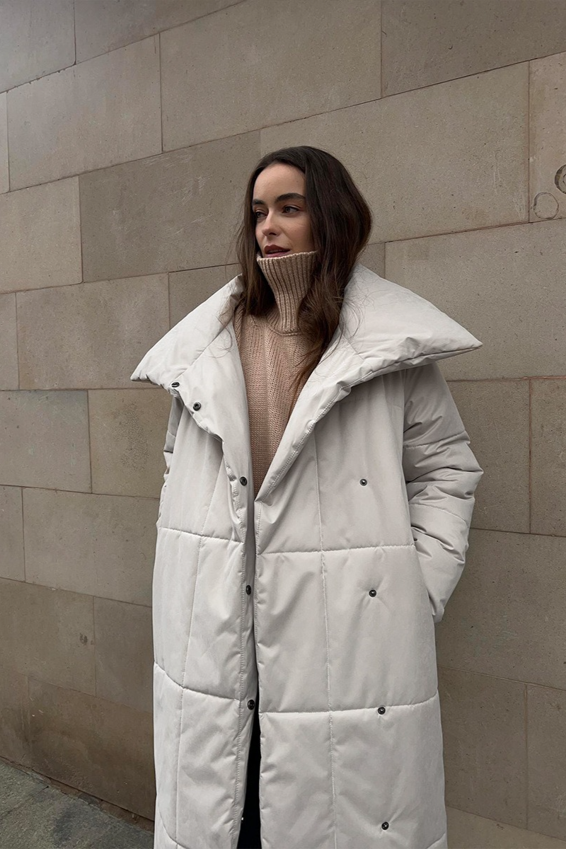 Cotton Padded Stand Collar Long Warm Loose Overcoat Main image