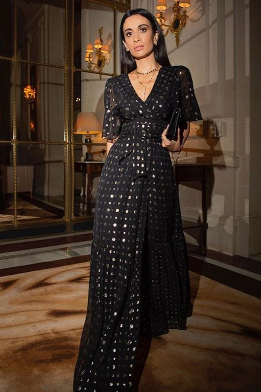 Polka Dot V-Neck Maxi Dress Secondary image