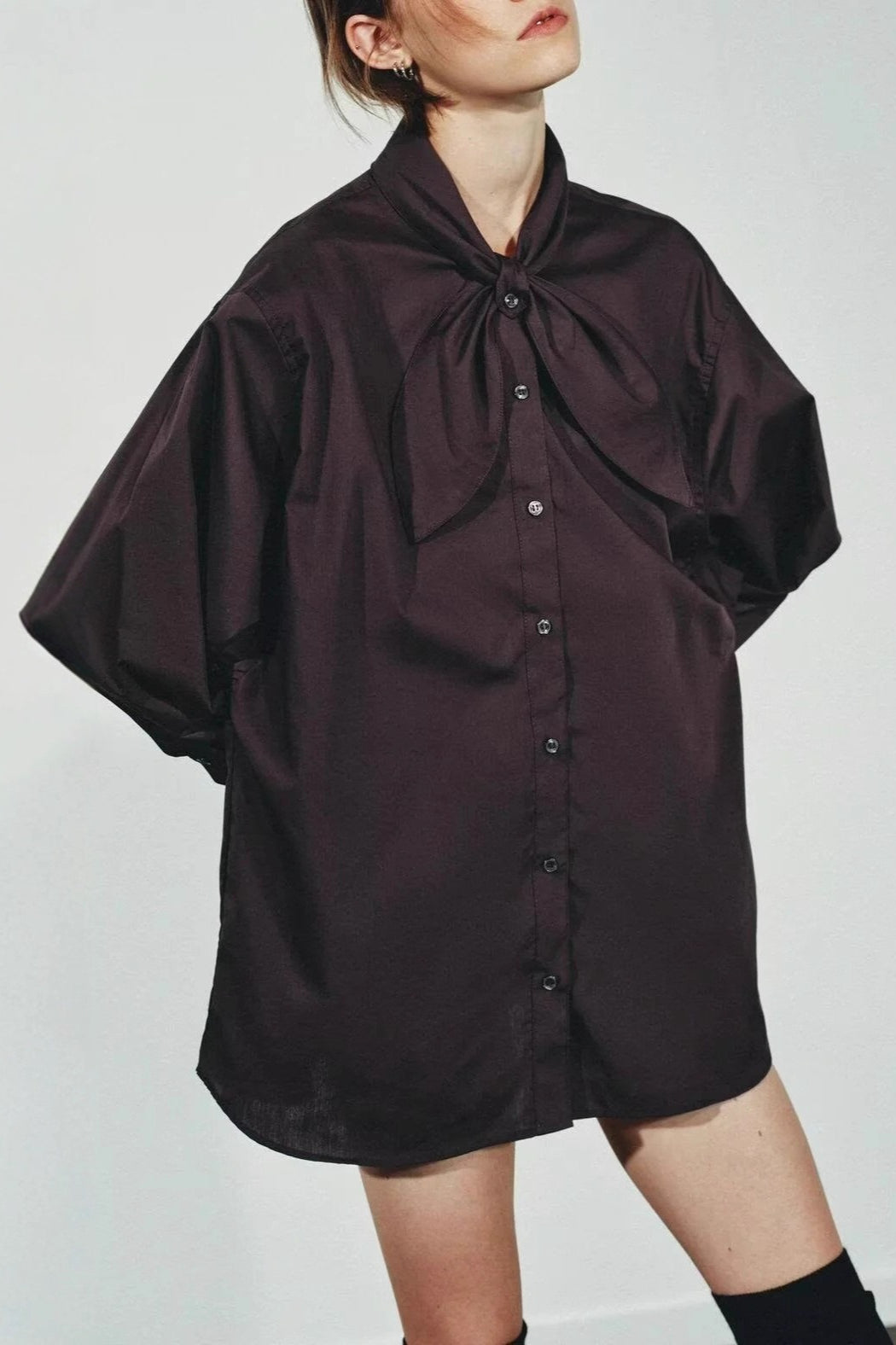 Chic Poplin Scarf Detail Blouse Main image