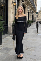 Off Shoulder Long Sleeve Sweater Dress