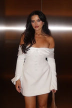 Off Shoulder Lace Ruched Cocktail Dress