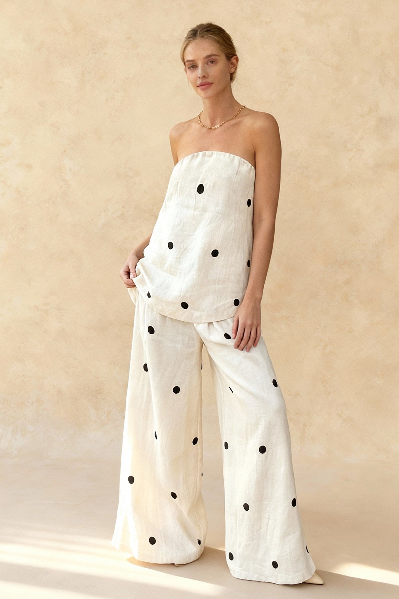 Cotton Polka Dot Tank Two Pieces Set Main image