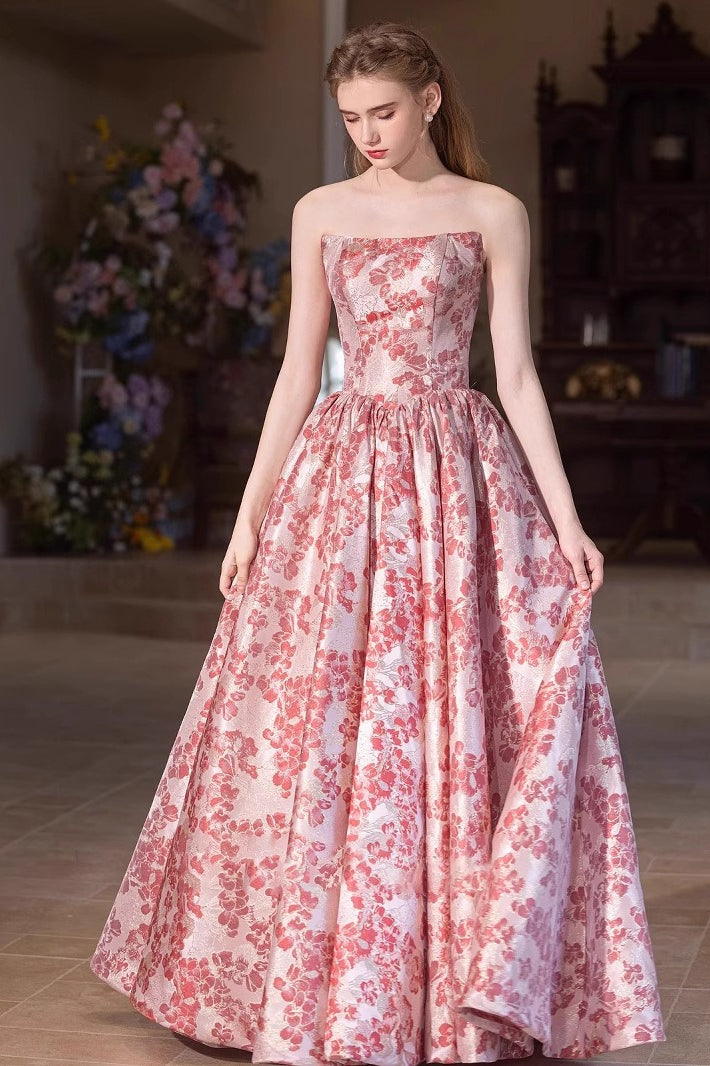 Blush Velvet Ball Gown Prom Dress Main image