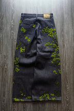 Embroidered Loose Fit Straight Leg Jeans