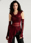 Cyber Grunge Mesh See Through Hooded Sheer Top