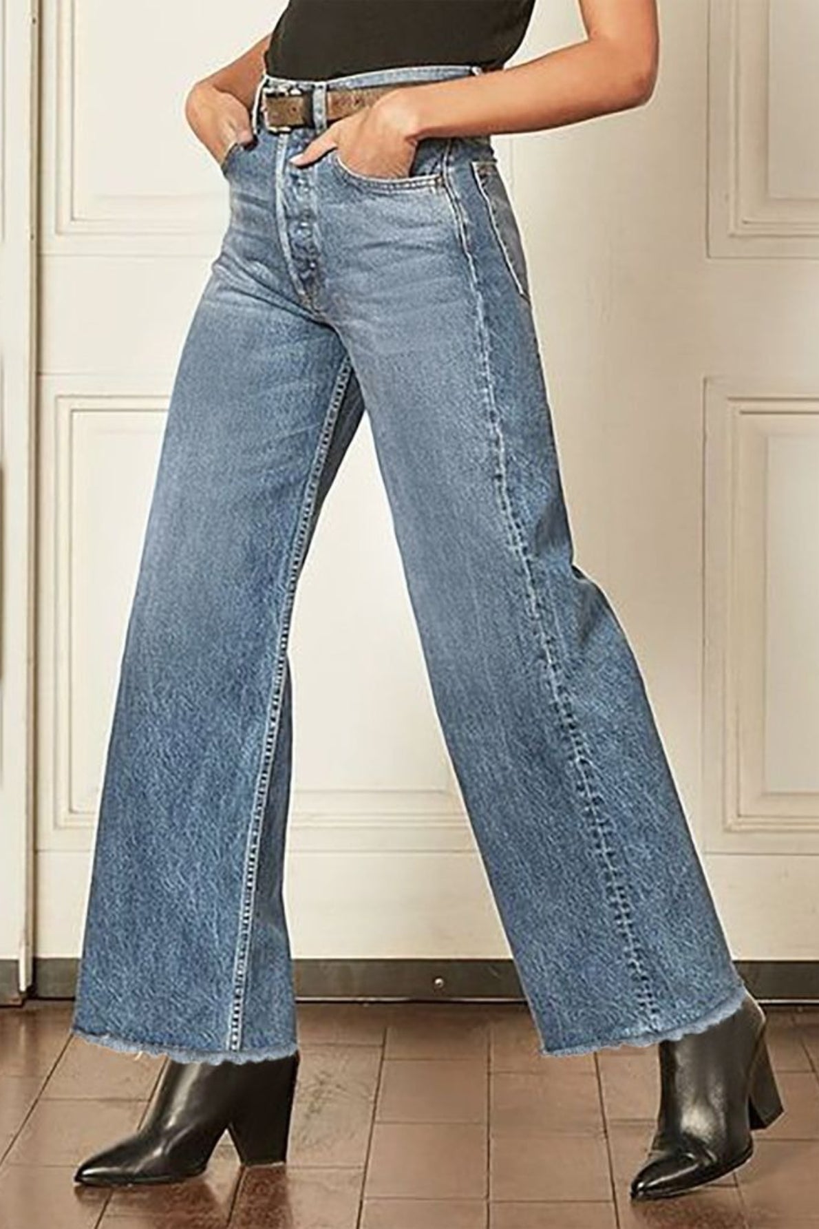 Raw Hem High Waist Straight Jeans Main image