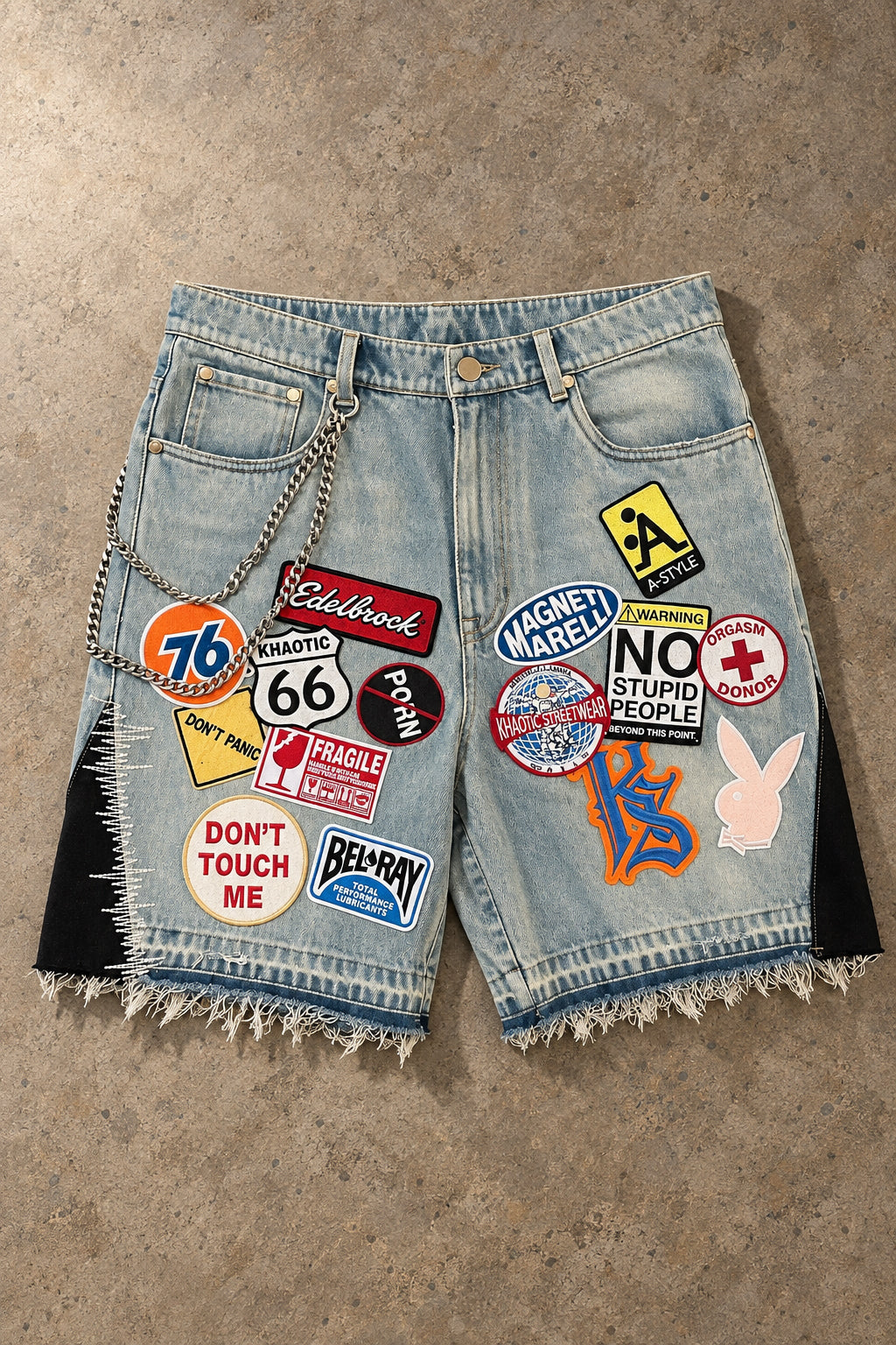 Fashion Personality Embroidery Patch Shorts Main image