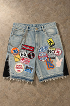 Fashion Personality Embroidery Patch Shorts