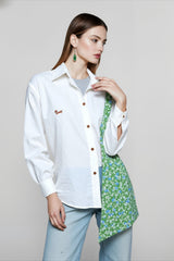 Linen Blend Embroidered Blouse