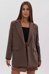 Lightweight Single Button Draped Blazer