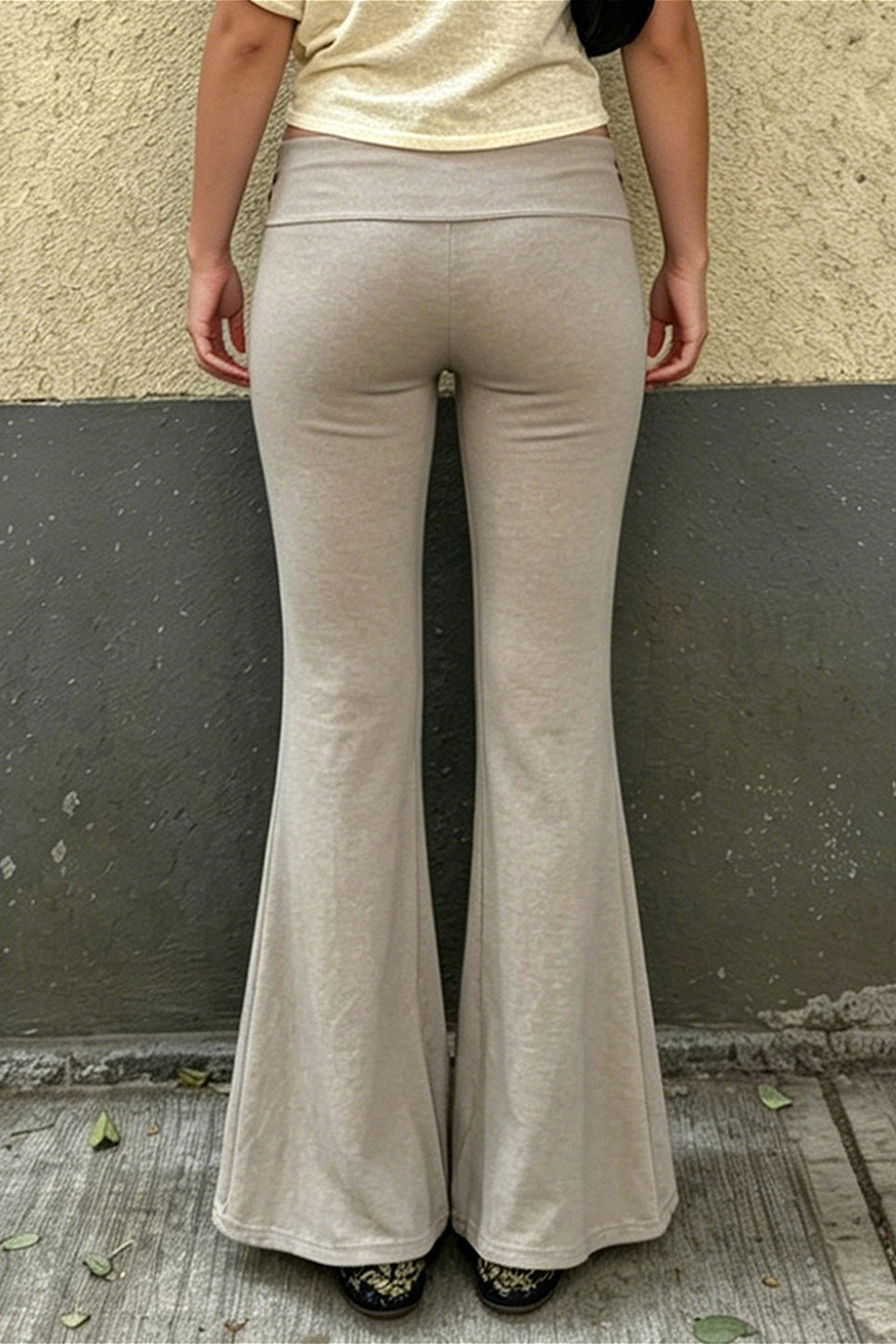 Floral Embroidered Low Waist Flare Pants