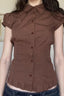 Puff Sleeve Button Front T-Shirt