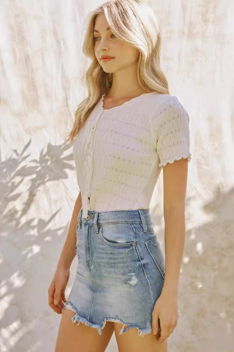 High Waist Stretch Denim Bodycon Skirt Secondary image