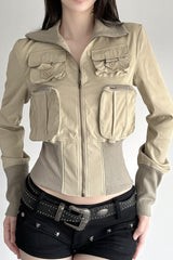 Vintage Aviator 3D Pocket Jacket