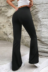 Micro Flare V Waist Slim Casual Sporty Pants