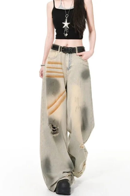 High Waist Distressed Denim Jeans Main image