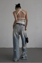 Retro Distressed Jeans