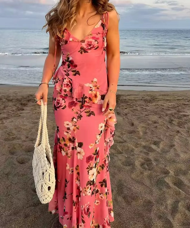 Summer Flowers Asymmetry Midi Dress Secondary image