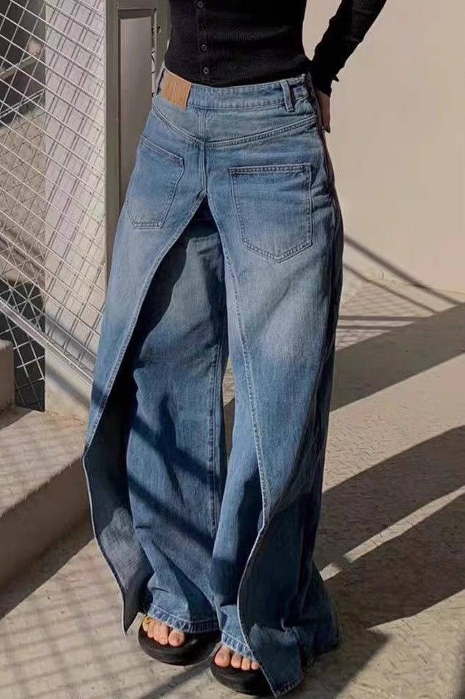 Reversible Deconstructed Wide Leg Jeans Main image