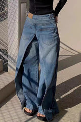 Reversible Deconstructed Wide Leg Jeans