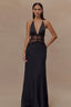 V Neck Backless Lace Dress