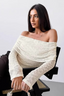 Chic Lace Off Shoulder Knit Cropped Crop Top