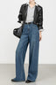 High Waist Stretch Floral Flare Jeans