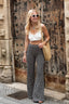 Geometrical Print Flare Pants