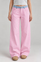 Contrast Tape Straight Leg Pants