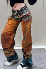 Street Style Abstract Gradient Jeans