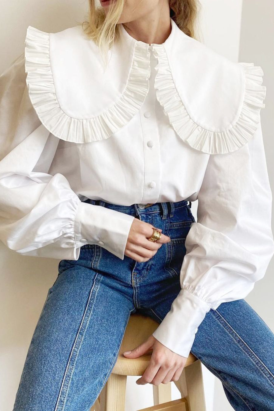 Ruffle Trim Peter Pan Blouse Secondary image