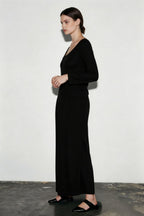 Basics Solid Long Sleeve Bodycon Maxi women Midi Dresses